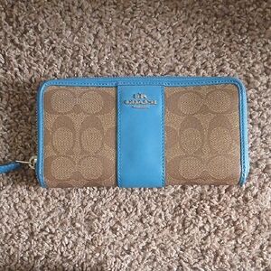 Coach Brown and Blue Wallet